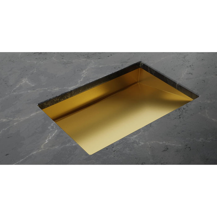 Badeloft ES-UB-04-L Brushed Stainless Steel Undermount Ramp Sink