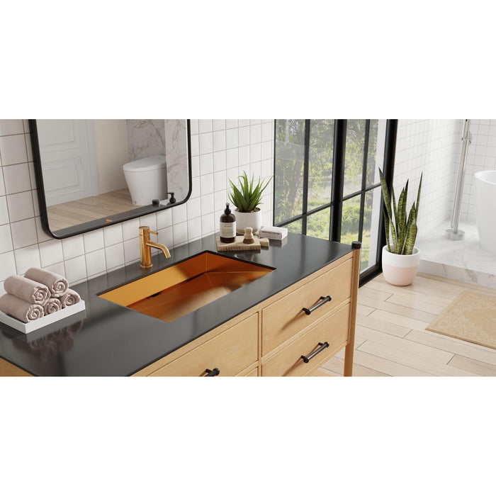 Badeloft ES-UB-04-L Brushed Stainless Steel Undermount Ramp Sink