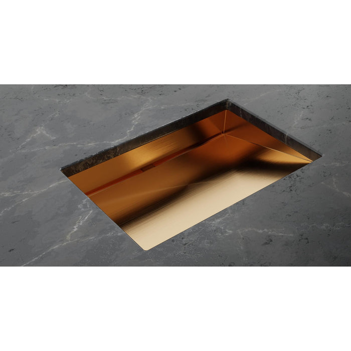 Badeloft ES-UB-04-L Brushed Stainless Steel Undermount Ramp Sink