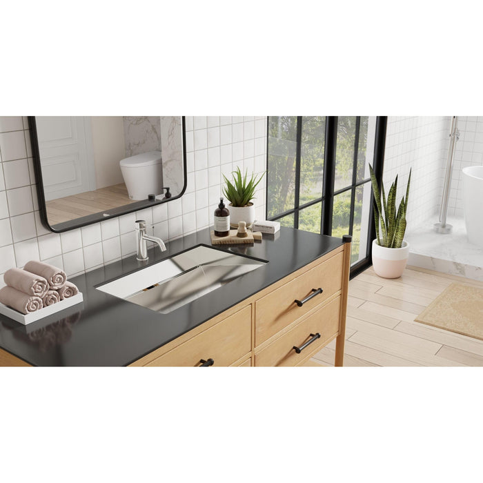 Badeloft ES-UB-04-L Brushed Stainless Steel Undermount Ramp Sink