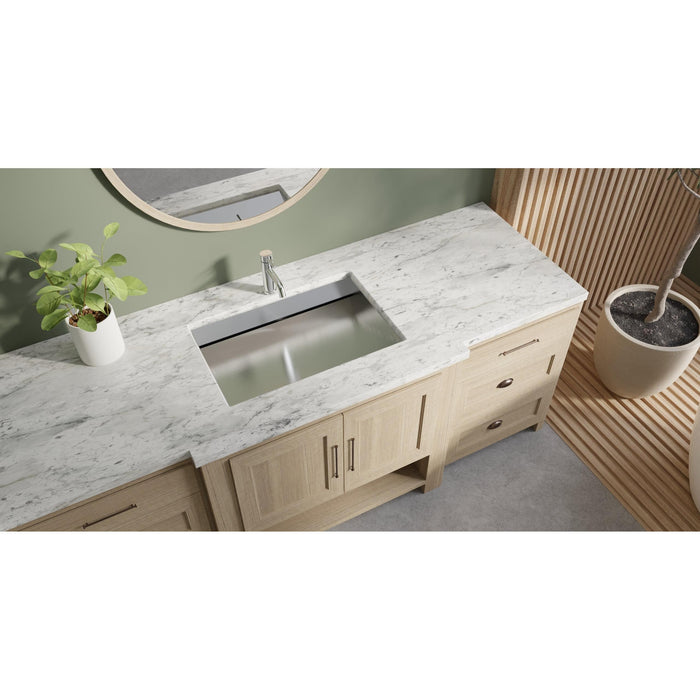 Badeloft ES-UB-04-L Brushed Stainless Steel Undermount Ramp Sink