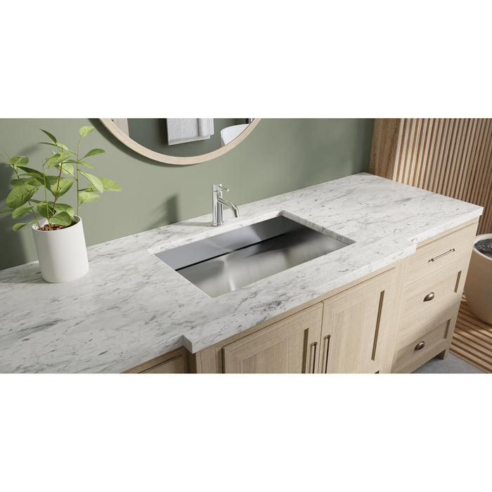 Badeloft ES-UB-04-L Brushed Stainless Steel Undermount Ramp Sink