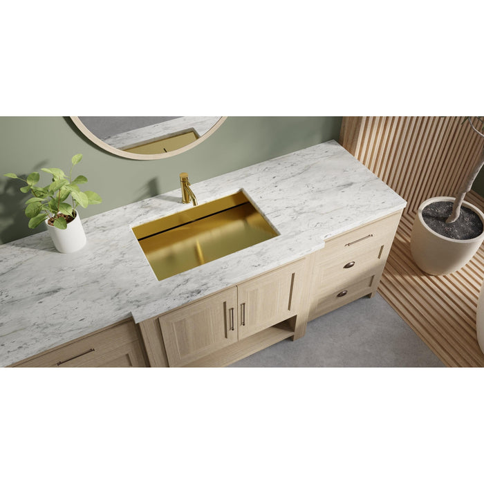Badeloft ES-UB-04-L Brushed Stainless Steel Undermount Ramp Sink