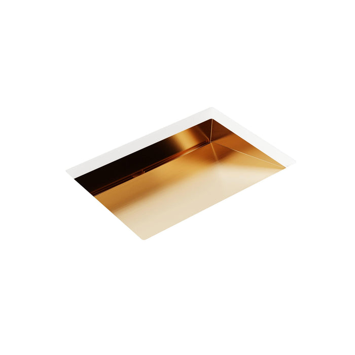 Badeloft ES-UB-04-L Brushed Stainless Steel Undermount Ramp Sink