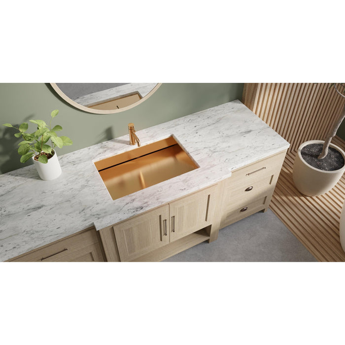 Badeloft ES-UB-04-L Brushed Stainless Steel Undermount Ramp Sink