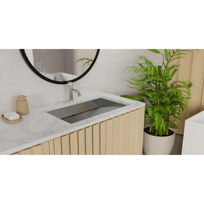 Badeloft ES-UB-04-L Brushed Stainless Steel Undermount Ramp Sink