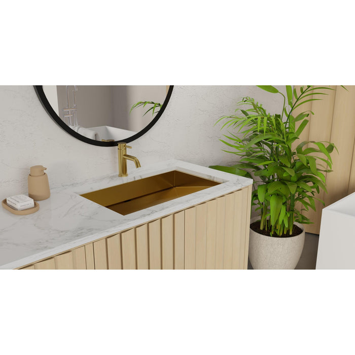 Badeloft ES-UB-04-L Brushed Stainless Steel Undermount Ramp Sink