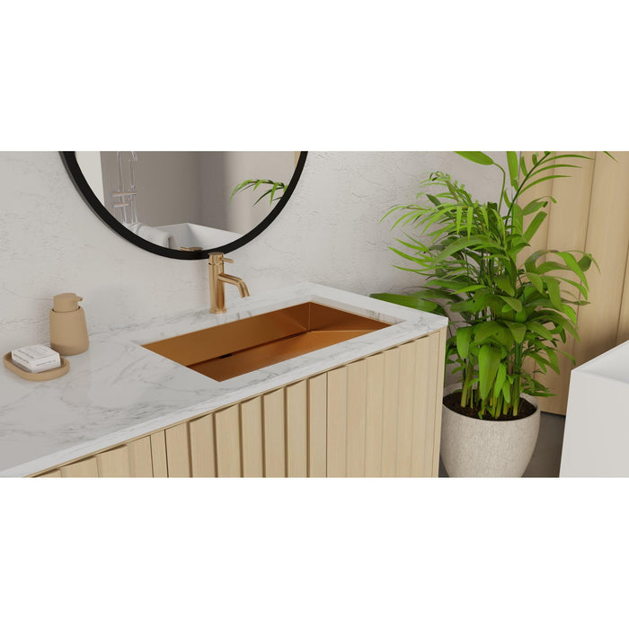 Badeloft ES-UB-04-L Brushed Stainless Steel Undermount Ramp Sink