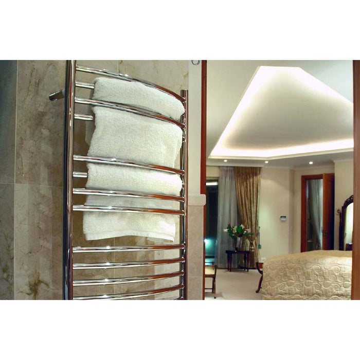 Amba DC24 Jeeves Curved 24" Wide 20 Bar Hardwired Towel Warmer In Brushed