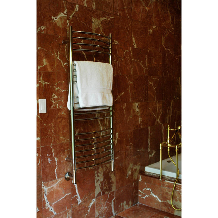 Amba DC24 Jeeves Curved 24" Wide 20 Bar Hardwired Towel Warmer In Brushed