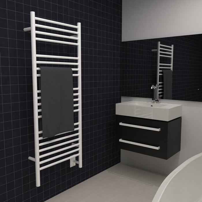 Amba DS16 Jeeves D Straight 16" Wide 20 Bar Hardwired Towel Warmer In Brushed