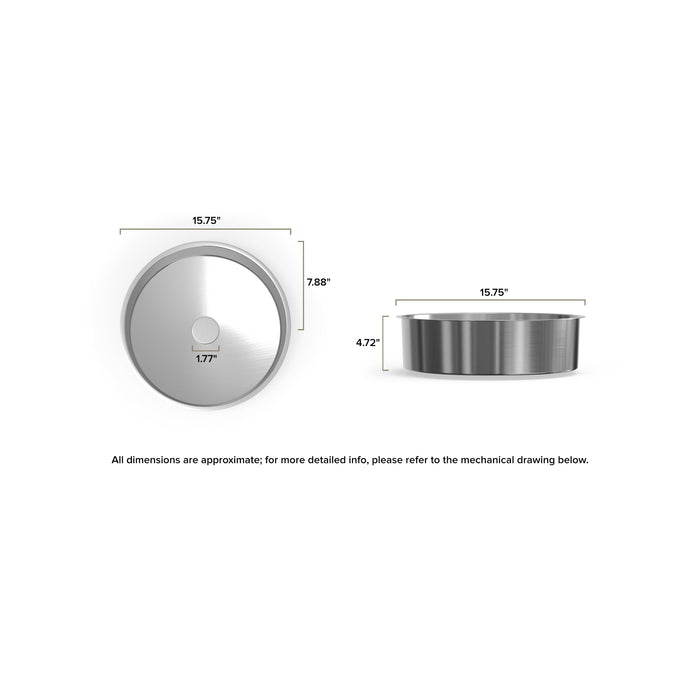 Badeloft ES-UB-01 Brushed Stainless Steel Sink