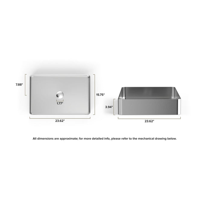 Badeloft ES-WB-600 Brushed Stainless Steel Sink