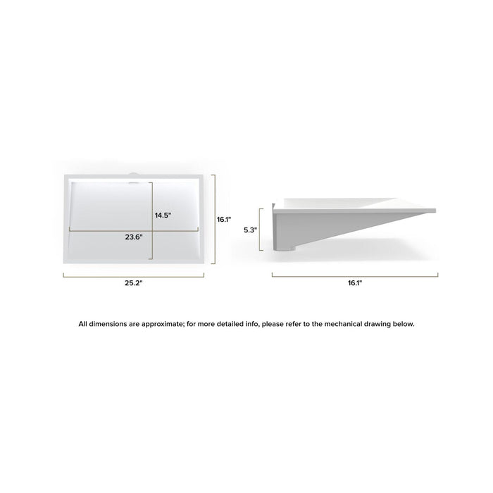 Badeloft UB-04-L Undermount Ramp Sink