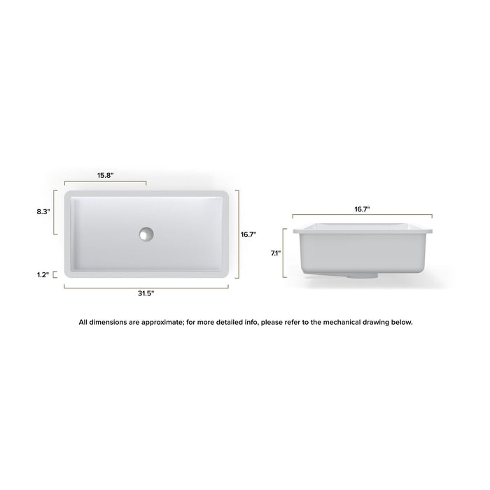 Badeloft UB-05-L Undermount Sink