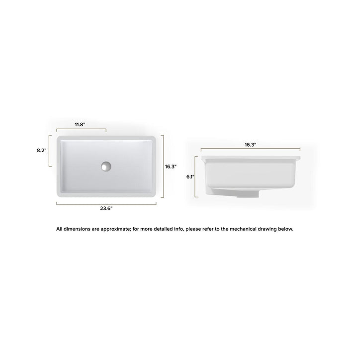 Badeloft UB-05-M Undermount Ramp Sink