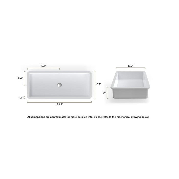 Badeloft UB-05-XL Undermount Ramp Sink