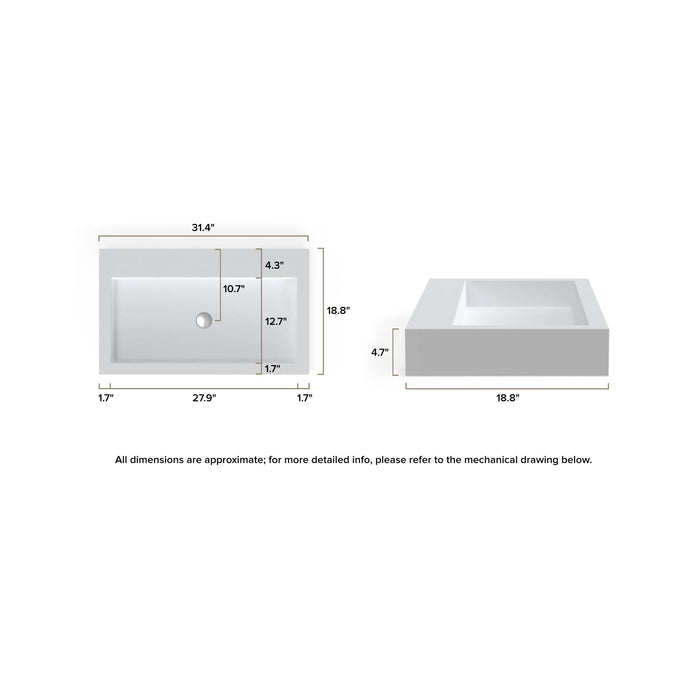 Badeloft WB-05-L Countertop Sink