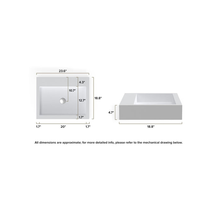 Badeloft WB-05-M Countertop Sink