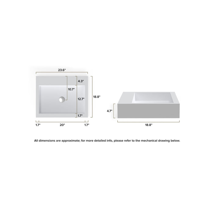 Badeloft WB-05-M Countertop Sink