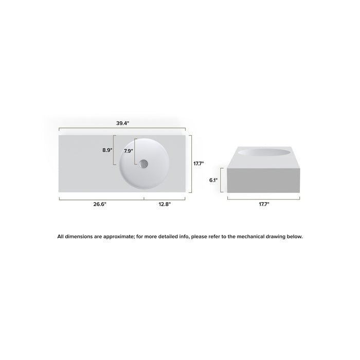 Badeloft WT-02-B Wall Mounted Sink